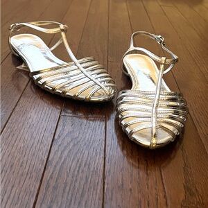 Massimo Dutti Silver Strappy Sandals